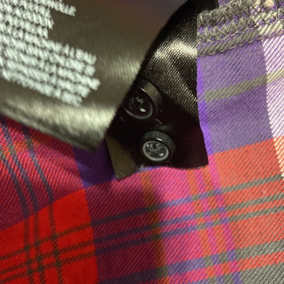 Mens H&M Purple & Red Plaid long sleeve Shirt Brushed Cotton XL - Picture 7 of 7